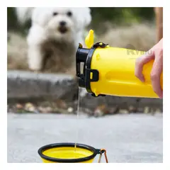 GENERICO - Dispensador de Comida para Mascotas Amarillo Y+Gift Stickers