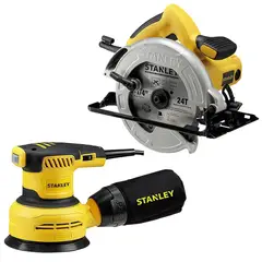 STANLEY - Sierra Circular 7 1/4" 1600W + Lijadora Excentrica 5" 300W SC16-K9