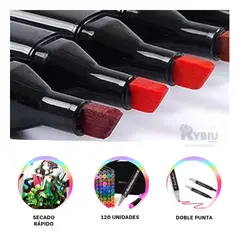 RYBIU IMPORT - Set Plumones para Colorear de 120 Unidades Y+Papel de Regalo