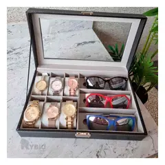 GENERICO - Organizador Resistente de Relojes en Negro Y+Papel de Regalo
