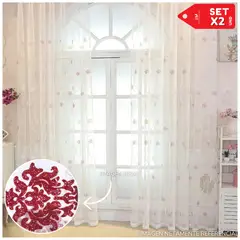 INSPIRA MARKET - Cortina de Voile cortina elegante 140 X 240 cm SET Bordado