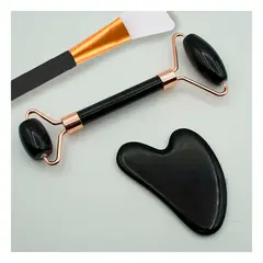 GENERICO - Set para Masajes en el Rostro Negro Y+Envoltorio de Regalo