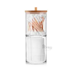 GENERICO - Dispensador de Acrilico con Tapa de Madera Transparente