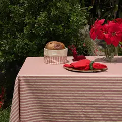 CASIOPIA - Mantel antimanchas rectangular 10 sillas LUREX ROJO