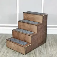 GENERICO - Escalera para Mascotas Taro Marrón 4 Escalones R&R MUEBLES