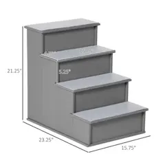 GENERICO - Escalera para Mascotas Isami Gris R&R MUEBLES