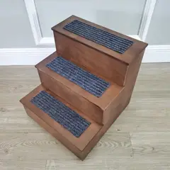 GENERICO - Escalera para Mascotas Taro Marrón 3 Escalones R&R MUEBLES