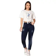T&T - Mom Jeans Azucena en Azul Oscuro de TYT Moda Colombiana que Define