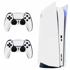 GENERICO - Skin Fibra de Carbono Blanco para PS5 Disk - Adhesivo Premium - Protección Anti rayaduras