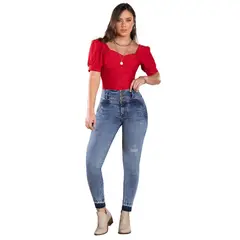 T&T - Romero Jeans Push Up TYT en Azul Medio Belleza y Estilo Colombiano