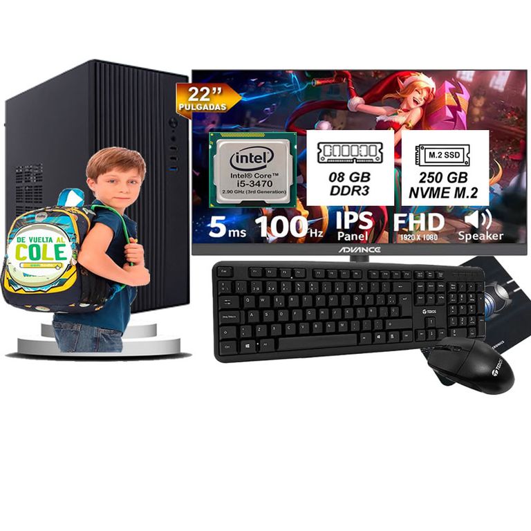Computadora Pc Core i5 3470 Monitor 22 fhd' RAM 8GB SSD 256GB