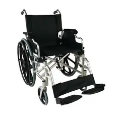 GENERICO - Silla de Ruedas Estándar Apoya Brazos Movibles Aros PVC con Frenos