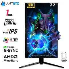 ANTRYX - Monitor Gaming 27 FAST IPS 2K QHD HDR 180Hz 1ms G-Sync