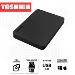 TOSHIBA - Disco Duro Externo Canvio Basic 4TB