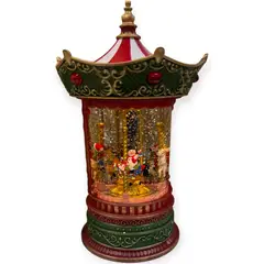 GENERICO - Adorno Navideño Carrusel Giratoria Con Luces 26x17cm