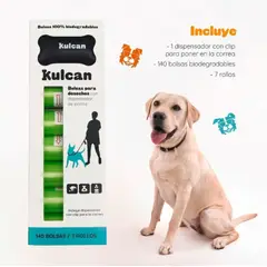 GENERICO - Dispensador + 140 Bolsas Biodegradables Perros Kulcan