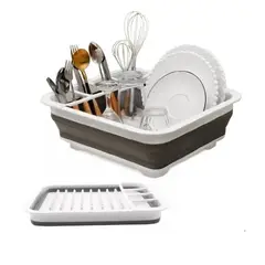 GENERICO - Escurridor de Platos Cocina Cubiertos Plegable con Drenaje