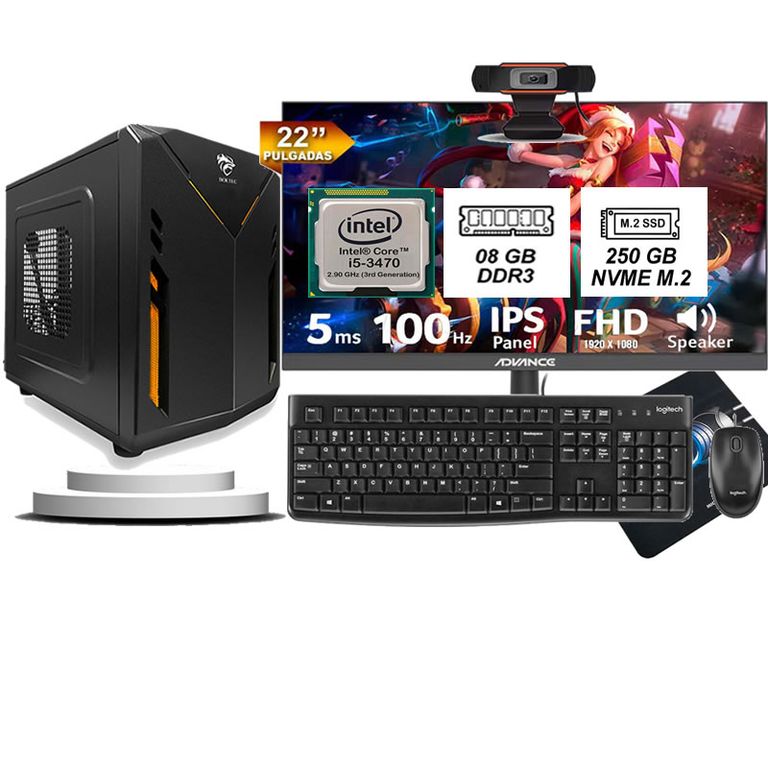 Computadora Pc Core i5 3470 Monitor 22 fhd' RAM 8GB SSD 256GB