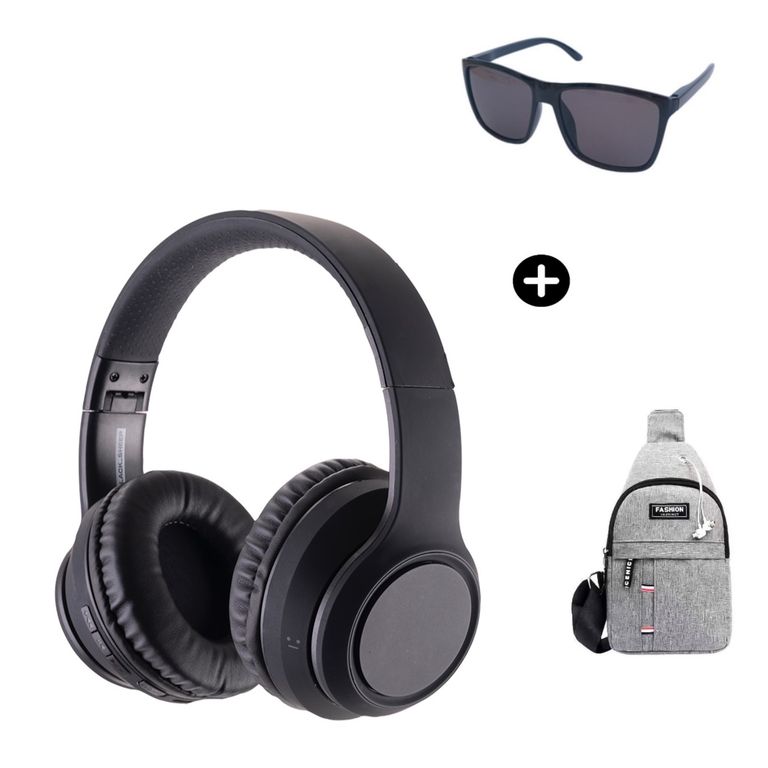 Audifonos Headphones Smoke 2 BT Black + Lentes + Morral