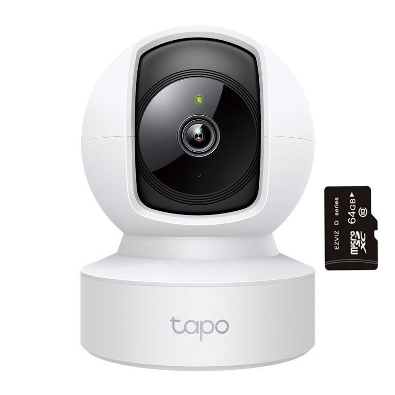 Cámara de Seguridad Giratoria para Casa Wi-Fi 2K TAPO C212 + MicroSD 64GB