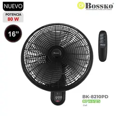 BOSSKO - Ventilador De Pared BK-8210PD con Control Remoto