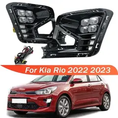 GENERICO - NEBLINEROS DRL ICE CUBE PARA KIA RIO 2022+ BLANCO AMBAR
