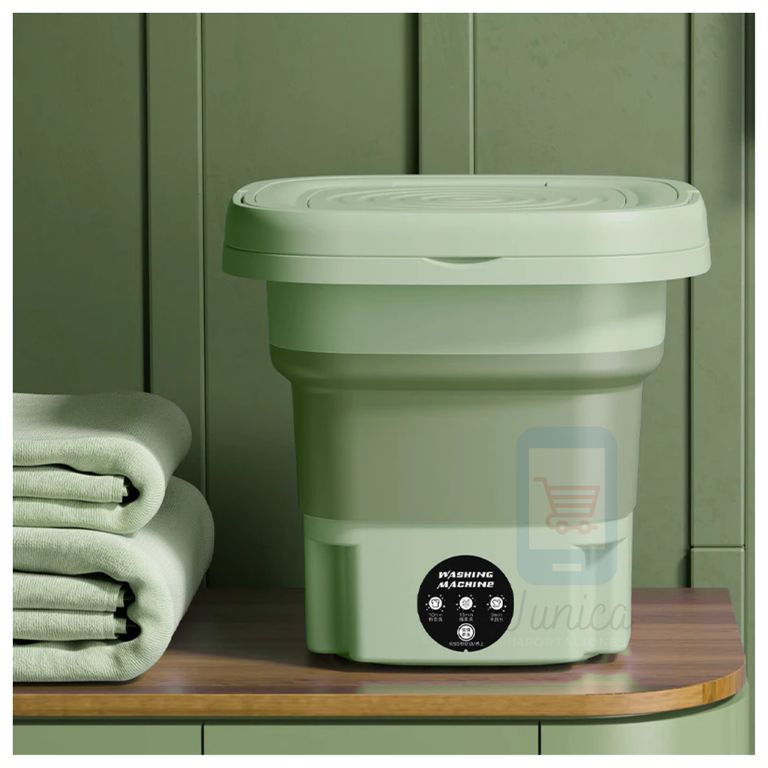 Mini Lavadora de Ropa Portátil Plegable - VERDE