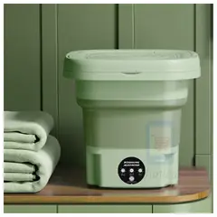 GENERICO - Mini Lavadora de Ropa Portátil Plegable - VERDE