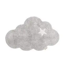 NATHAN - Alfombra Infantil de Algodón Nube Gris 120x080
