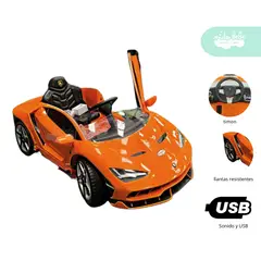 GENERICO - Carrito a Batería para niño lambo centenario naranja