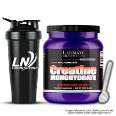 ULTIMATE NUTRITION - Creatina 1 kg - Creatina Monohidratada y Micronizada 200 Serv + shaker + scoop
