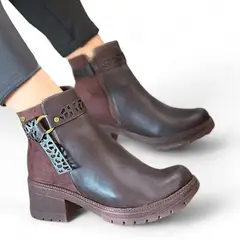 GENERICO - Bota Mujer Yomar Huellas Taco 3 2035L-58 Color Marron