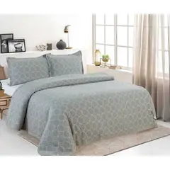 CASATEX - Cubrecama + Fundas de Almohada 2 Plazas - 100% Algodón