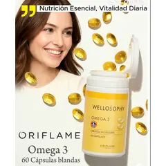 ORIFLAME - SUPLEMENTO NATURAL  OMEGA 3 WELLOSOPHY Origen Sueco 41.6g