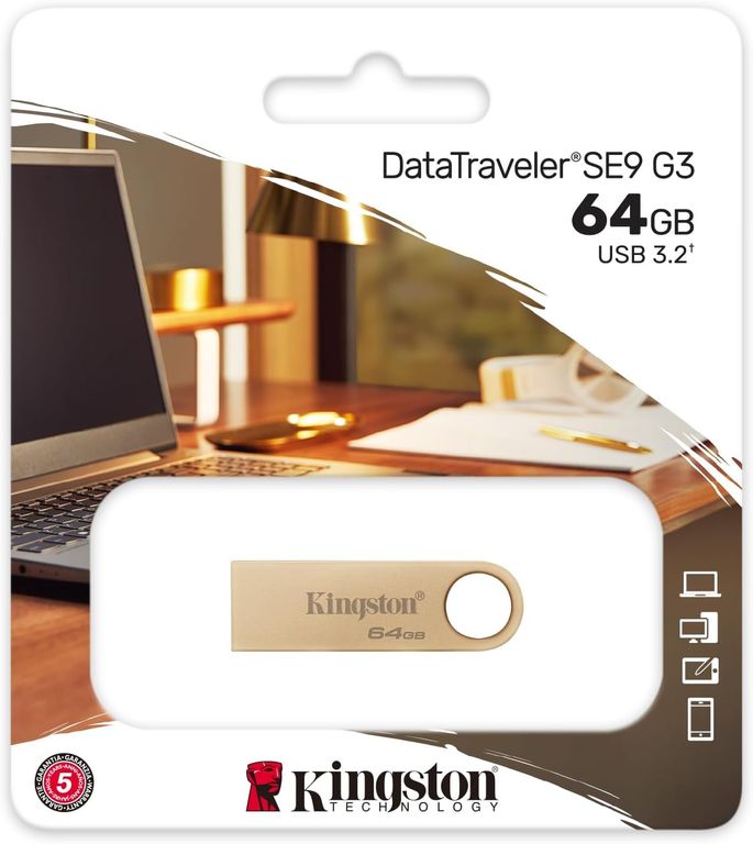 MEMORIA USB DE 64GB SE9G3 3,2 DORADA