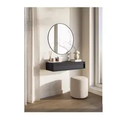 GENERICO - Recibidor Flotante Glady Negro 1 Cajón R&R MUEBLES