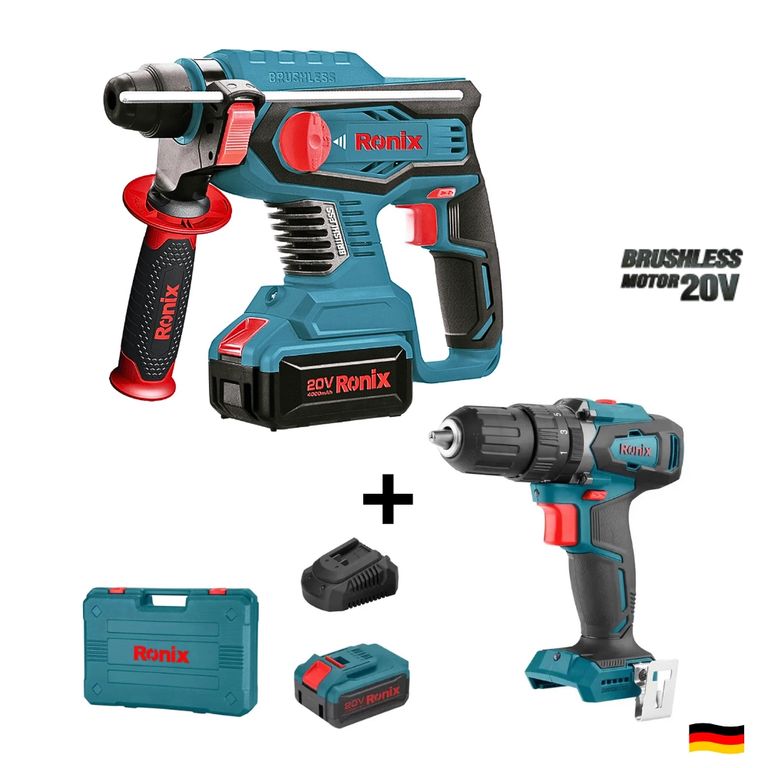 Rotomartillo Brushless 8910K 20V 4.Ah + Taladro Brushless 8900 20V