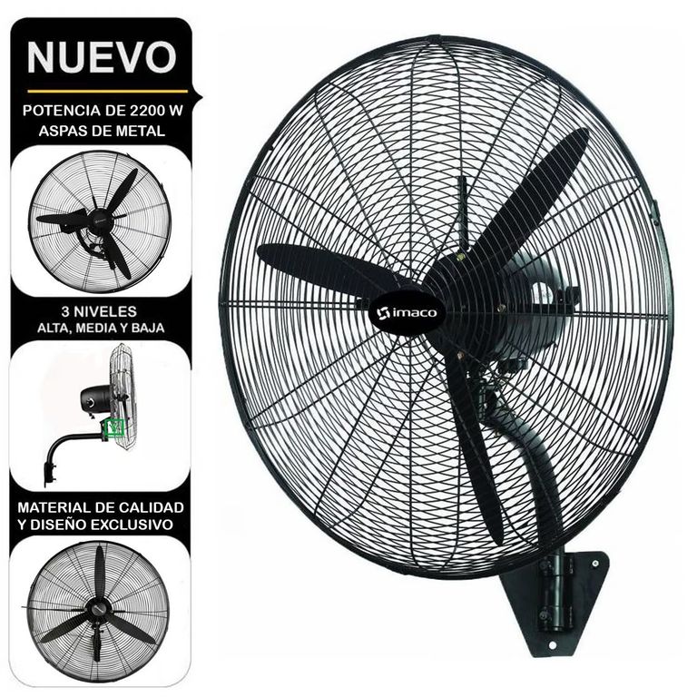Ventilador De Pared Industrial WF2630 220W Negro