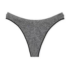 PINK - Panty Tanga sin costuras - Gris plomo