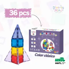 GENERICO - BLOQUES MAGNÉTICOS EDUCATIVOS MNTL 36 PIEZAS DISEÑO ESTRELLA