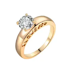 LUCYANA JOYAS Y ACCESORIOS - Anillo de Compromiso I Love You Bañado en Oro Amarillo de 18K