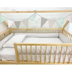 GENERICO - Bumpers Tubulares para cama cuna Montessori 1.5 Plz Plomos