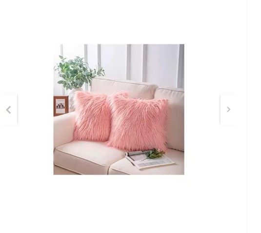 Set 2 Fundas Peluda Pelo Largo Rosa