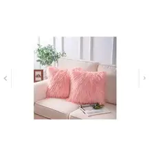 GENERICO - Set 2 Fundas Peluda Pelo Largo Rosa