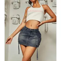 BENCUS JEANS - Falda Cargo Jeans Corto Skirt Mujer