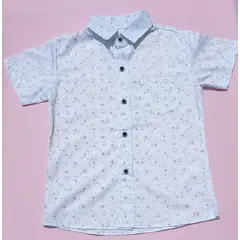 JOHN PRINCE - Camisa 100% algodón niños blanco estampado plantas