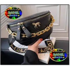 GENERICO - Riñonera con cadena y de hombro cruzado para mujer