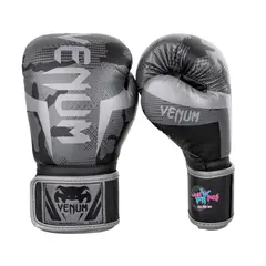 ALPHA GYM - Guantes de boxeo profesionales 12 Oz Venum - Gris Camuflaje