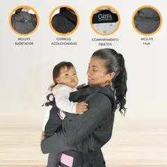 CUZKA - Canguro para Bebé Ergonómico 4 en 1 «PORTER» Pink