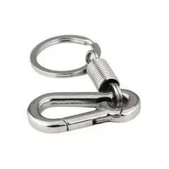 GENERICO - Gancho Llavero Mosquetón Con Resorte De Acero Inoxidable 6cm